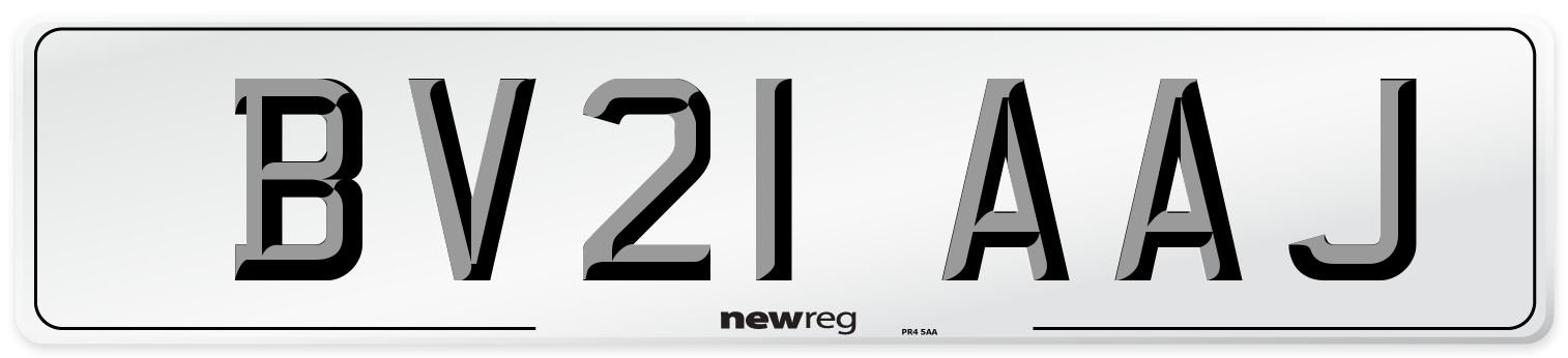 BV21 AAJ Number Plate from New Reg